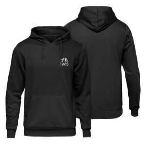 OLD ENGLISH – FR1908 WHITE on BLACK (hoodie)