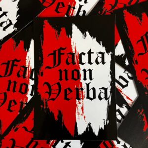 FACTA NON VERBA - rood 20st. (stickers)